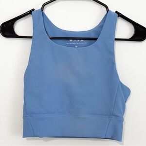 WILO THE LABEL Sports Bra Cropped Tank Ribbed Blue Medium